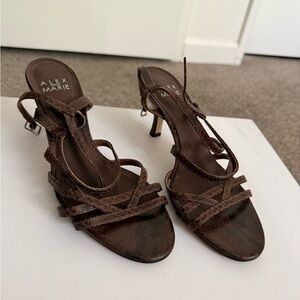 Alex Marie Dark Brown Strappy Heels